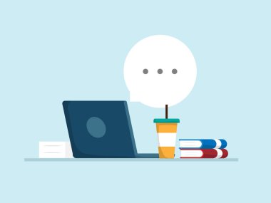 dizüstü bilgisayarla konuşma balonu