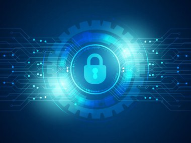 siber güvenlik teknolojisi arka plan vektör çizimi