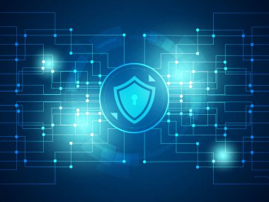 siber güvenlik teknolojisi arka plan vektör çizimi