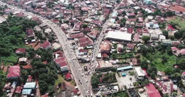 Freetown Sierra Leone Afrika Daki Sokak Trafik Insansız Hava Aracı — Stok video