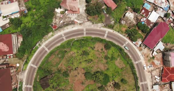 Drone Bovenleiding Van Vormige Straat Freetown Sierra Leone Afrika — Stockvideo