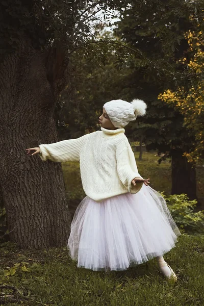 秋天公园里的小芭蕾舞演员 — 图库照片