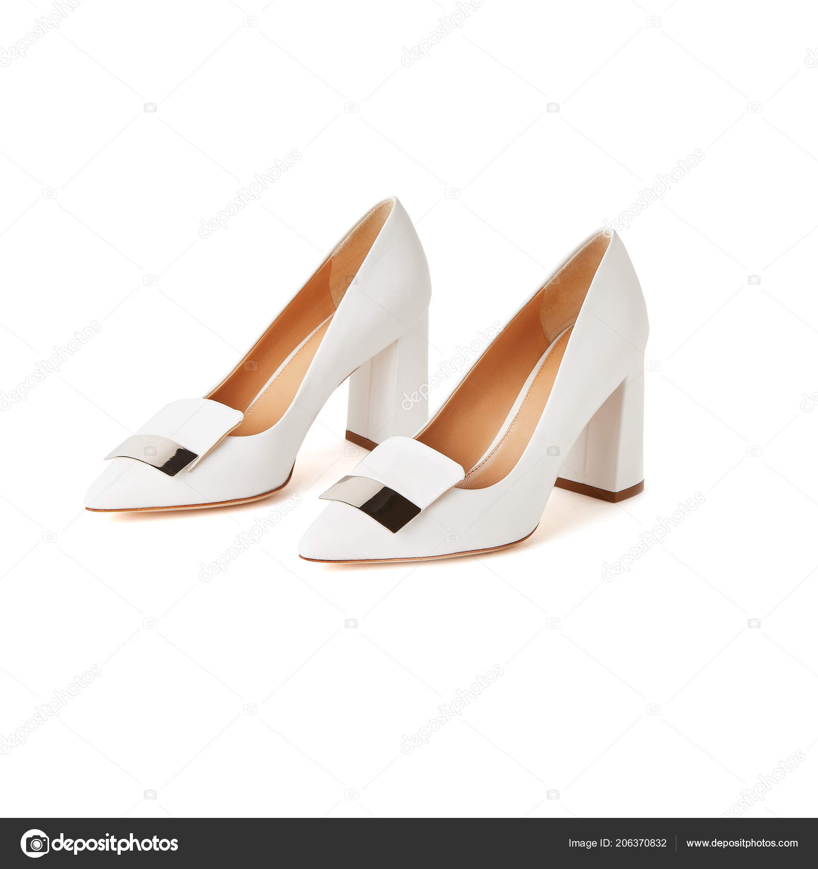 white block heel pumps