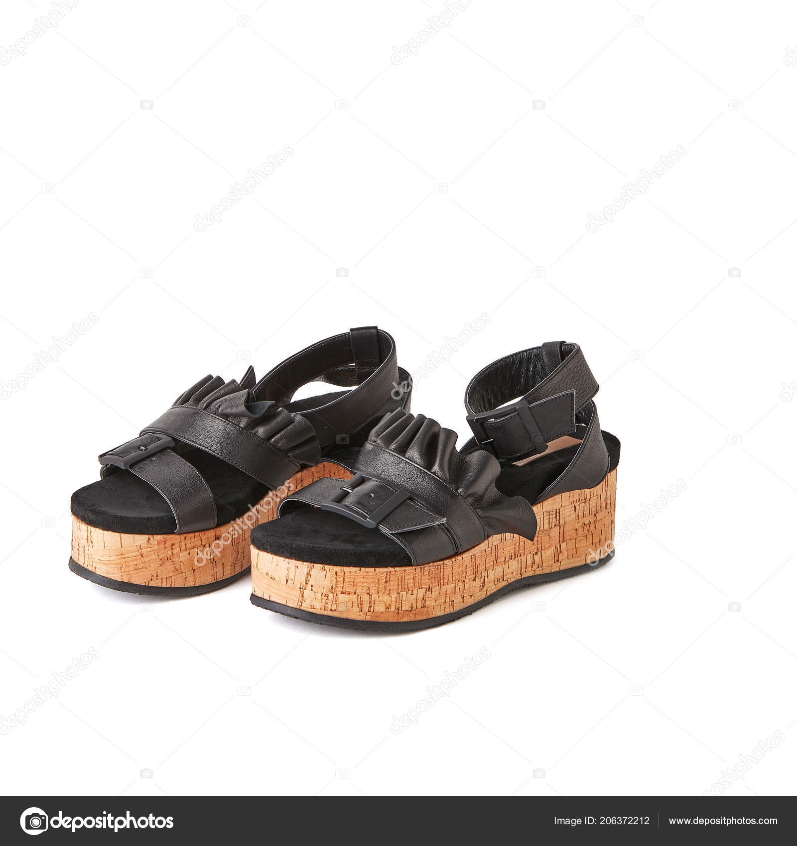 white flat platform sandals