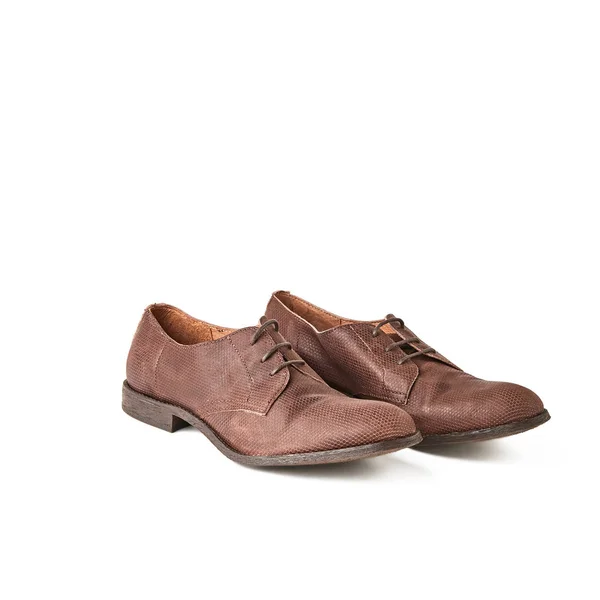 Elegantes Zapatos Mocasines Marrones Para Hombre Estudio Fondo Blanco — Foto de Stock