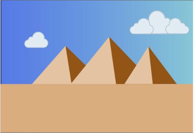 piramit manzarası. Vektör illüstrasyonu.