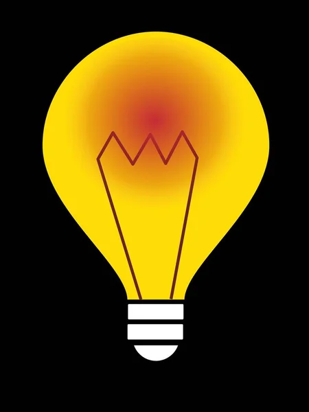 Ampoule Jaune Avec Lumière Rouge — Image vectorielle