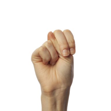 Beyaz arka planda Amerikan İşaret Dili 'ndeki 