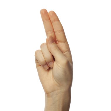 Beyaz arka planda Amerikan işaret dilinde 