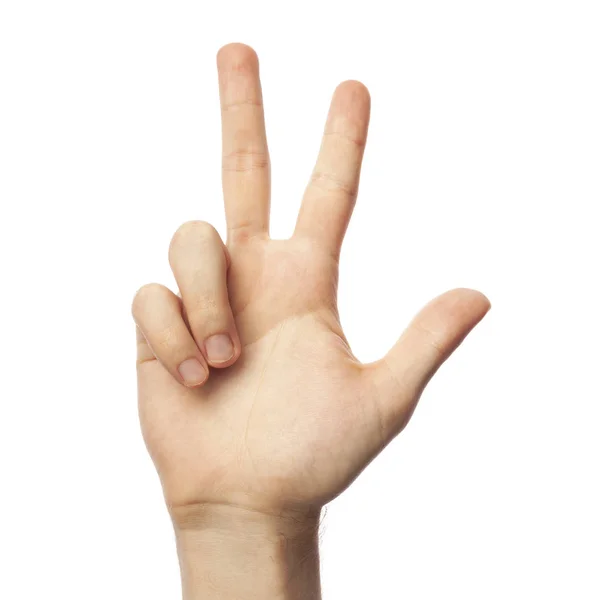 Finger Spelling Number Asl White Background Conceito Linguagem Sinais Americana — Fotografia de Stock