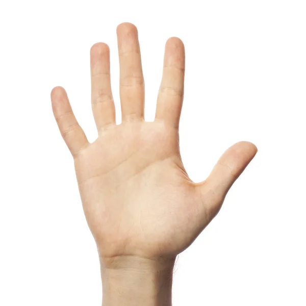 Ορθογραφία Δαχτύλων Νούμερο Άσλ Λευκό Φόντο Αμερικανική Νοηματική Γλώσσα Έννοια — Φωτογραφία Αρχείου