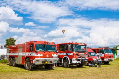 Skutech, Çek Cumhuriyeti, 27 Haziran 2020: Çek Cumhuriyeti 'nde itfaiye araçları sergisi.