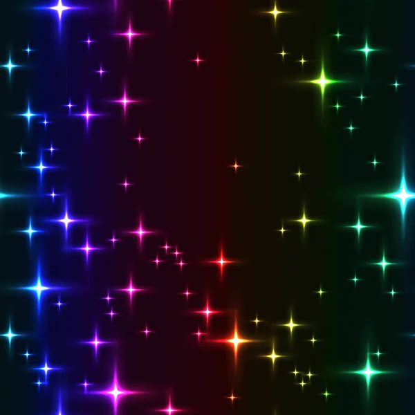 개색과 빛나는 별들의 밤하늘에 별들이 매끄럽지 패턴이죠 색깔의 별들로 스톡 벡터