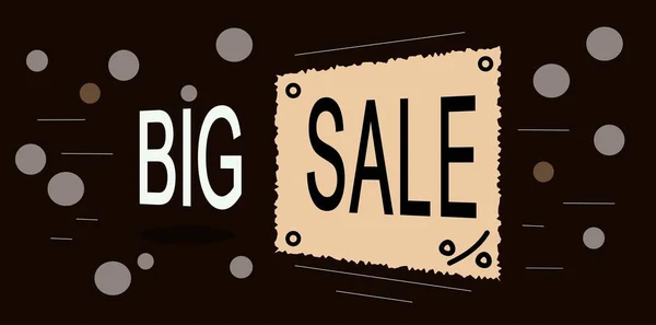 big sale discount interest banner white letters on dark background