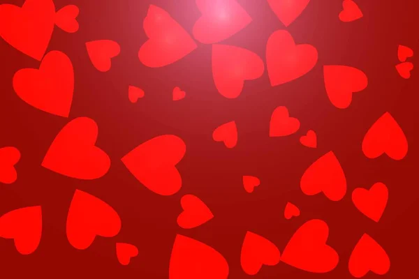 Fondo Corazones Blancos Rojos Corazones Escarlata Del Día San Valentín —  Fotos de Stock