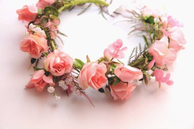 Düğün çelenk yapay çiçekler üzerinden ihale el yapımı