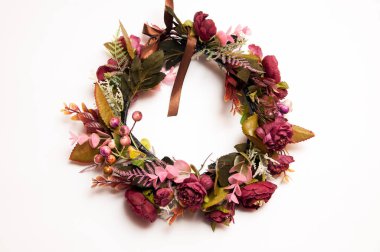 Düğün çelenk yapay çiçekler üzerinden ihale el yapımı