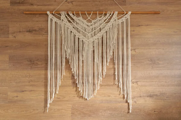 Pannello Parete Macrame Concetto Minimale Elegante Alla Moda Con Bellissimo — Foto Stock