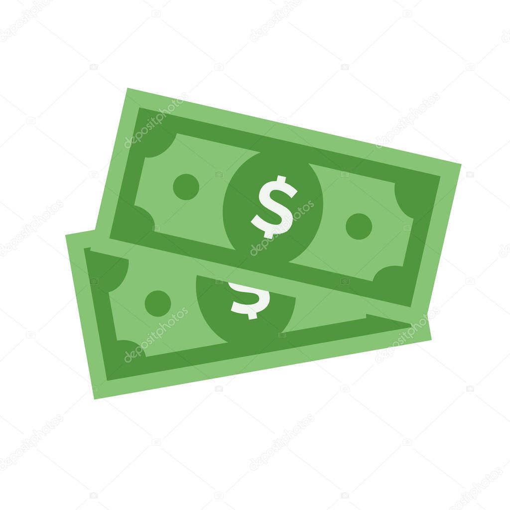 Vector Dollar sign, money dollar icon - currency dollar bill symbol