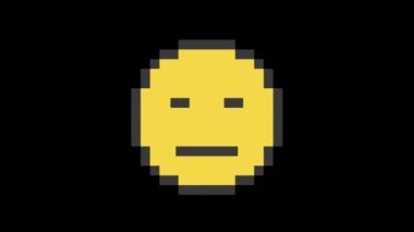 Poker suratlı gülen yüz sembolü hud ekran, düz ekran, döngü, parazit, animasyon arka plan, yeni dinamik retro. Komik, mutlu.