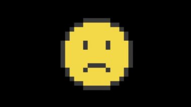 Üzgün gülümseme yüz sembolü kusursuz döngü hatası parazit animasyon yeni dinamik retro renkli renkli eski model video görüntüleri.