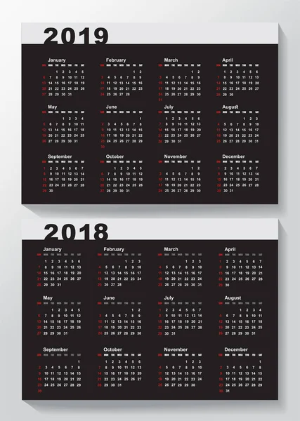 Πρότυπο Ημερολόγιο Για 2018 2019 — Διανυσματικό Αρχείο