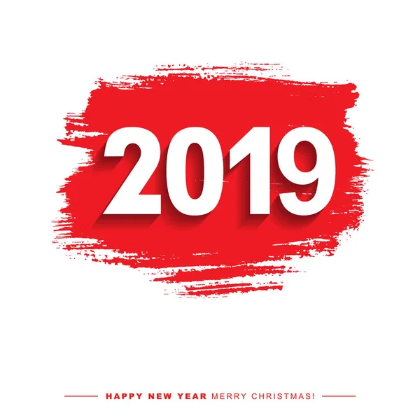 2019 Feliz Navidad Feliz Año Nuevo Tarjeta Fondo — Vector de stock