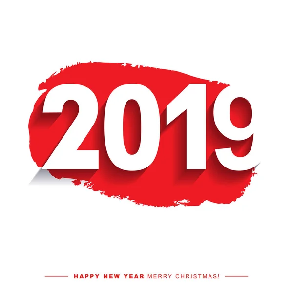 2019 Feliz Navidad Feliz Año Nuevo Tarjeta Fondo — Vector de stock
