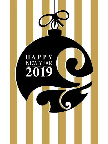 Ευτυχισμένο Νέο Έτος Κάρτα 2019 Φόντο — Διανυσματικό Αρχείο