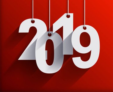 Mutlu yeni yıl Kağıt Origami kartı veya arka plan