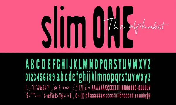 Slim One Normal Sans Serif Fuente — Archivo Imágenes Vectoriales