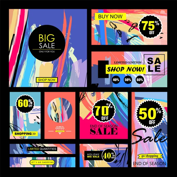 黑色星期五销售模板标志和图标巨大的设计设置 — 图库矢量图片