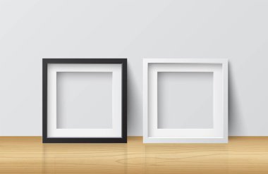 İki gerçekçi fotoğraf çerçeveleri, vektör çizim