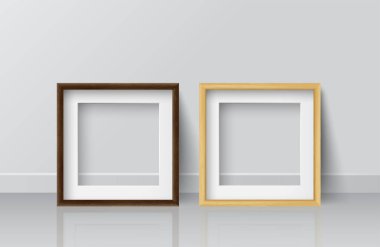 İki gerçekçi fotoğraf çerçeveleri, vektör çizim