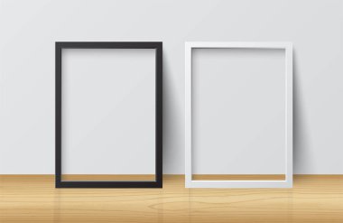 İki gerçekçi fotoğraf çerçeveleri, vektör çizim