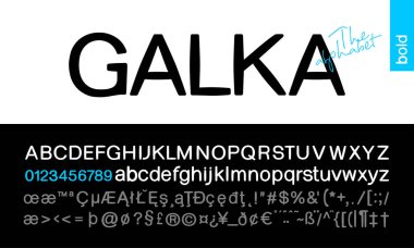 Galka kalın Sans Serif yazı tipi, projeler markalaşma için alfabe