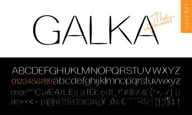 Galka süper ışık Sans Serif yazı tipi, projeler markalaşma için alfabe