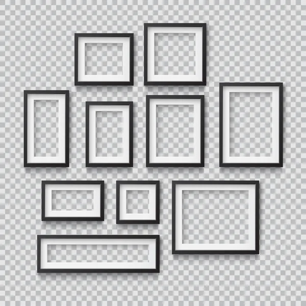 Set Realistische Fotoframes Vectorillustratie — Stockvector