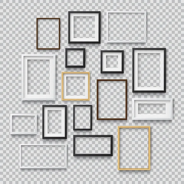 Set Realistische Fotoframes Vectorillustratie — Stockvector