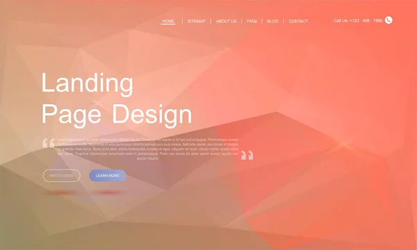 Trendige Website-Vorlage. Landing Page Design. — Stockvektor