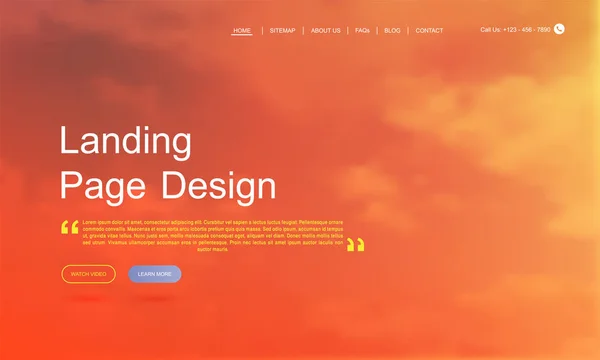 Trendige Website-Vorlage. Landing Page Design. — Stockvektor