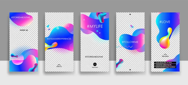 Set Kreativer Universell Editierbarer Geschichten Trendigen Stil Auf Transparentem Hintergrund — Stockvektor