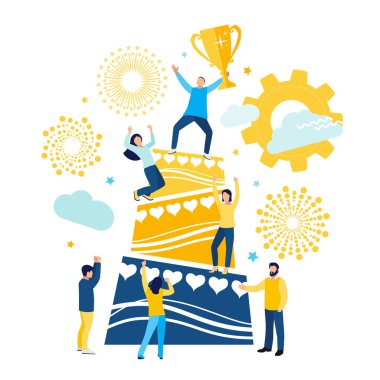 İnsanlara tahammül podyumda birinci, ikinci ve üçüncü. En iyi kazanan ödül