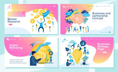 Seo, Web Design, Ui Dev için Açılış sayfası tasarım şablonları kümesi