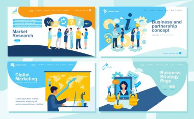 Seo, Web Design, Ui Dev için Açılış sayfası tasarım şablonları kümesi