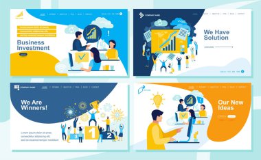 Seo, Web Design, Ui Dev için Açılış sayfası tasarım şablonları kümesi