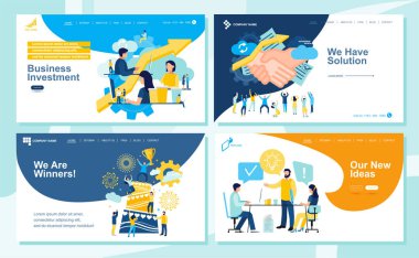 Seo, Web Design, Ui Dev için Açılış sayfası tasarım şablonları kümesi