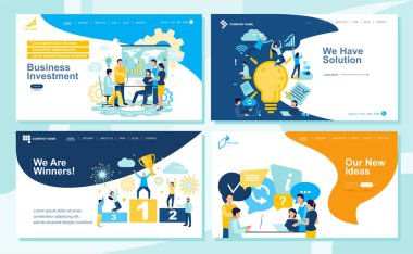 Seo, Web Design, Ui Dev için Açılış sayfası tasarım şablonları kümesi
