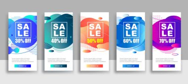 SSatış Hikayeleri dinamik modern sıvı şablon tasarımları seti