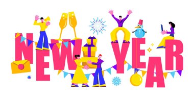 2020 Happy New Year trendy ve minimalist kart veya arka plan.